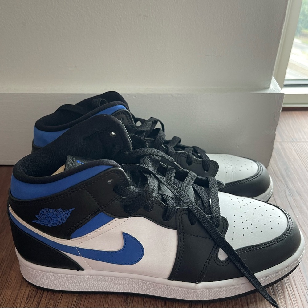 Jordan Black and Blue High-Top Sneakers